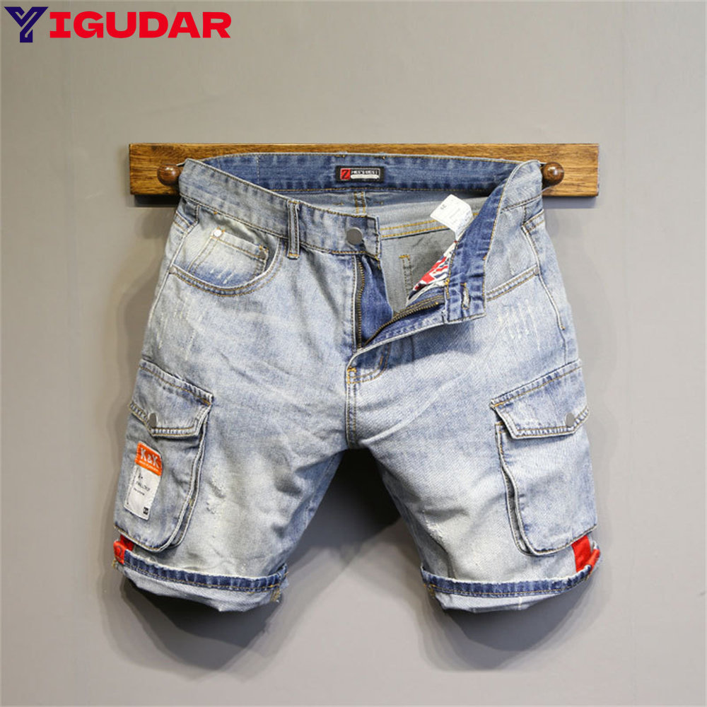 Streetwear Brand Denim - Модные мужские джинсовые шорты с дырками